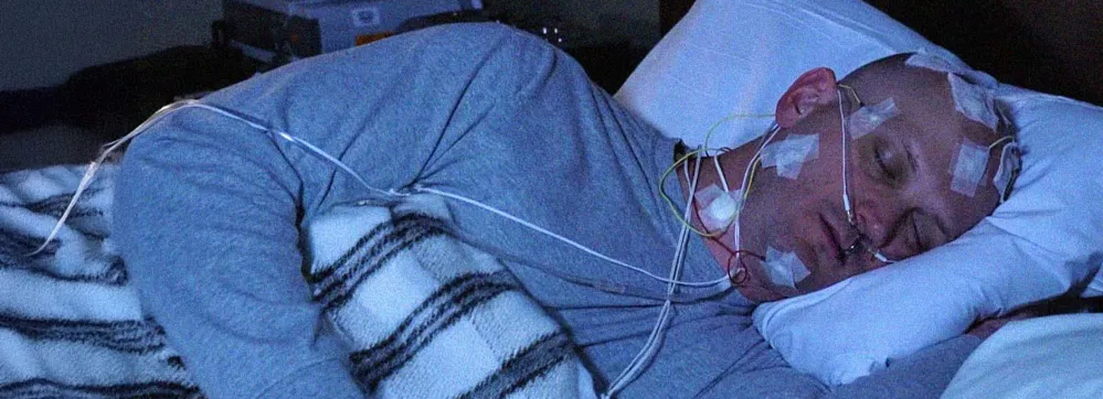 Person struggling with CPAP